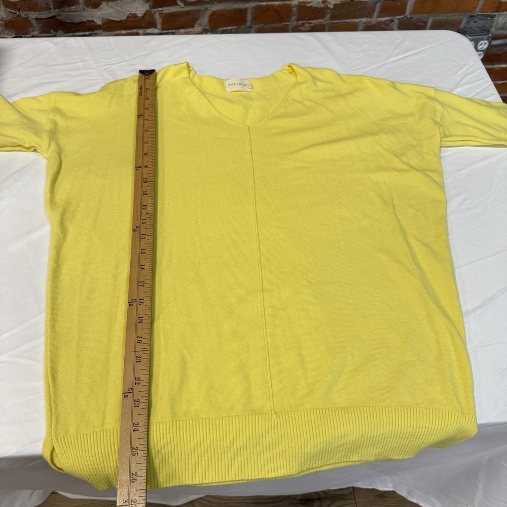 Dreamers By Debut Women's Yellow Knit Sweater Size Small/Medium Lemon - Picture 7 of 9
